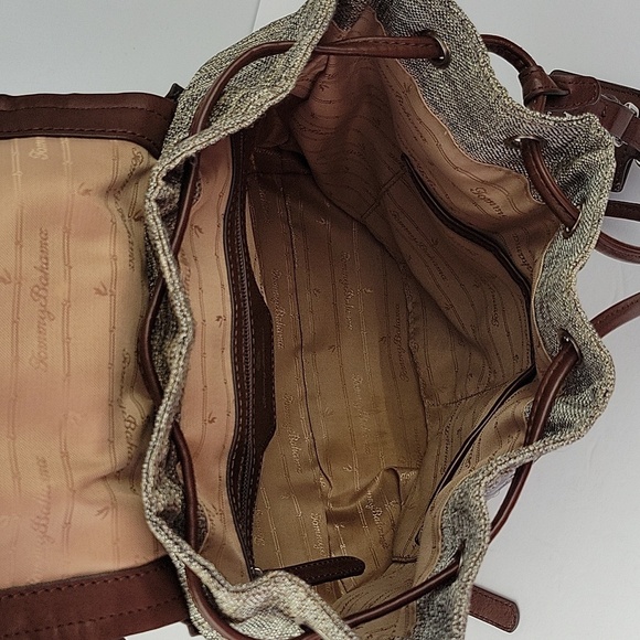 Tommy Bahama Beige and Brown Embroidered Backpack main image 13